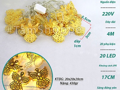 Dây đèn led phụ kiện kim loại vàng ánh kim [Nhiều kiểu - Điện] DAYDEN-25